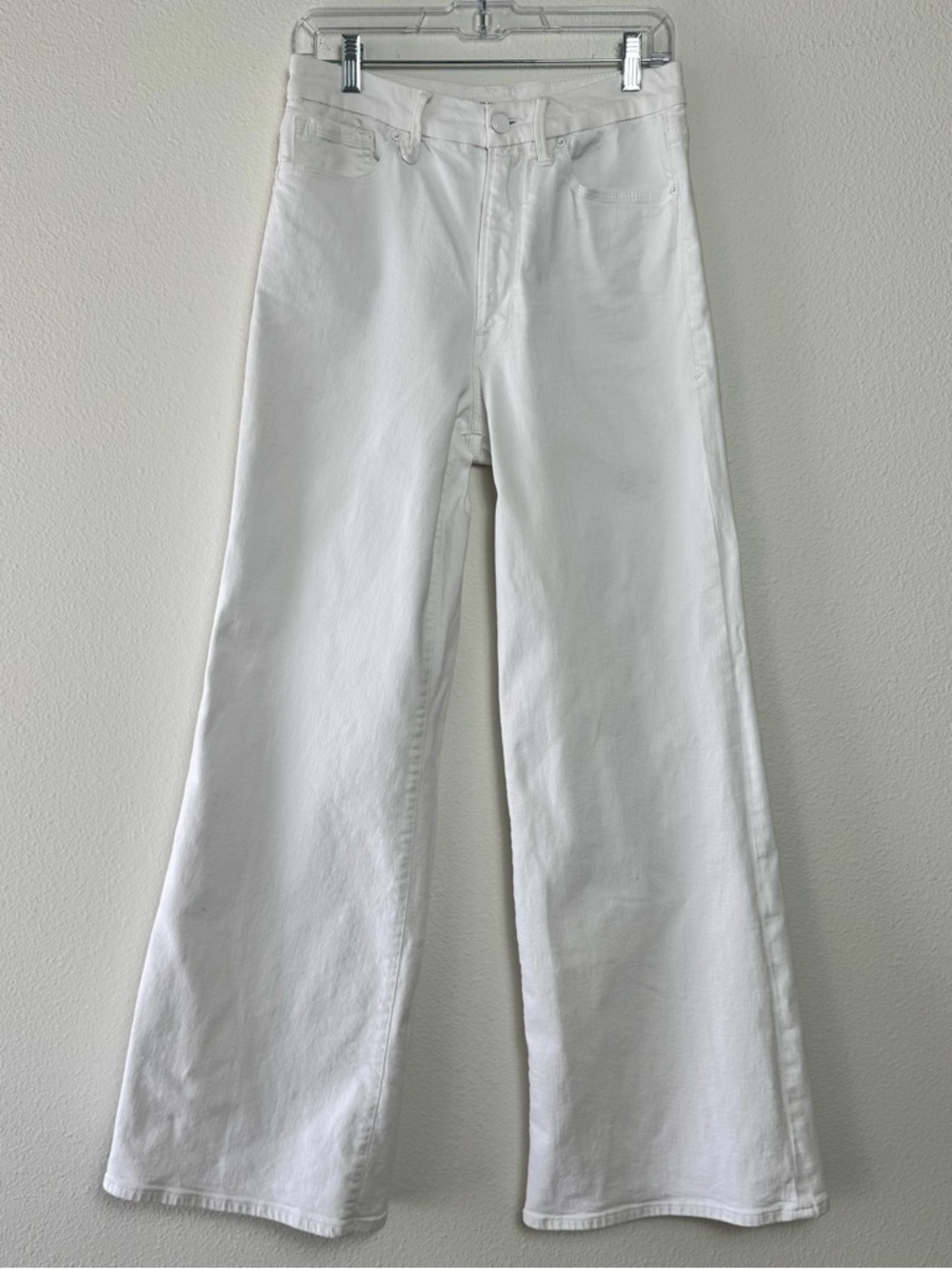 Good American High Rise Wide Leg White Jeans Size 10 / 30